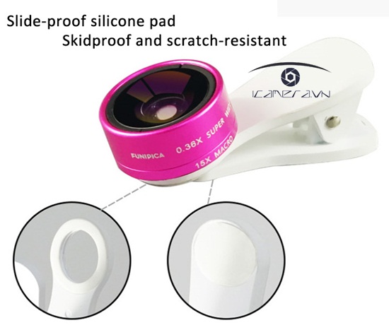 Ống kính chụp ảnh 2 trong 1 wide, macro lens cho điện thoại smartphone Funipica F-515