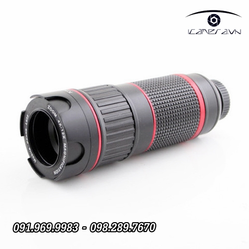 Ống kính tele zoom chỉnh tiêu cự cho iPhone 4-12x lens chuyên nghiệp như DSLR