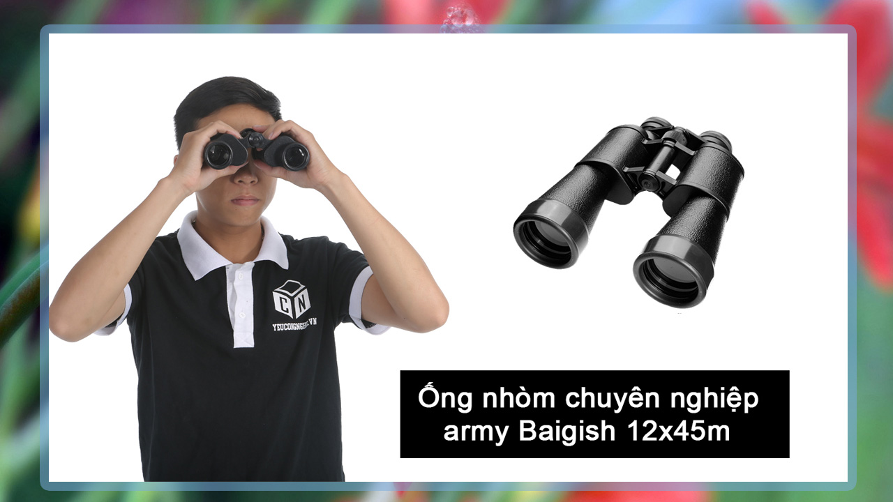 Ống nhòm chuyên nghiệp kiểu dáng quân sự army Baigish 12x45m