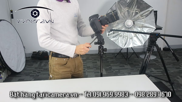 Panhead tay cầm đầu củ gắn tripod cho máy ảnh DSLR, máy quay loại thép PT-108
