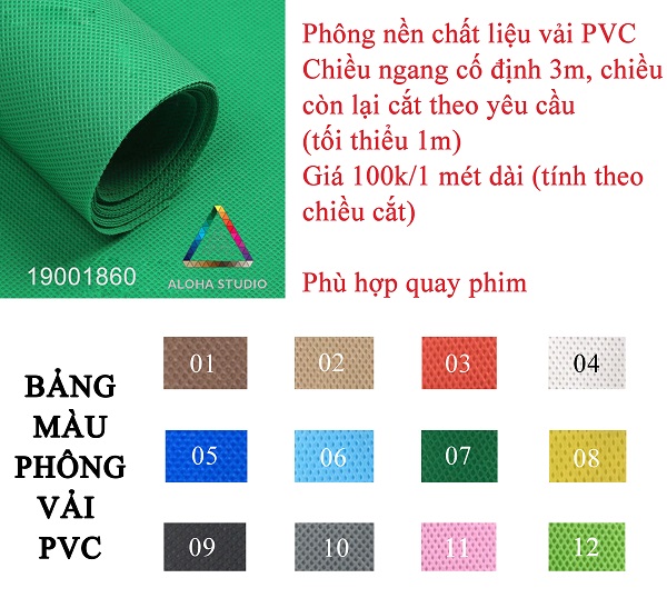 Phông vải pha nhựa PVC đạo cụ chụp hình Studio