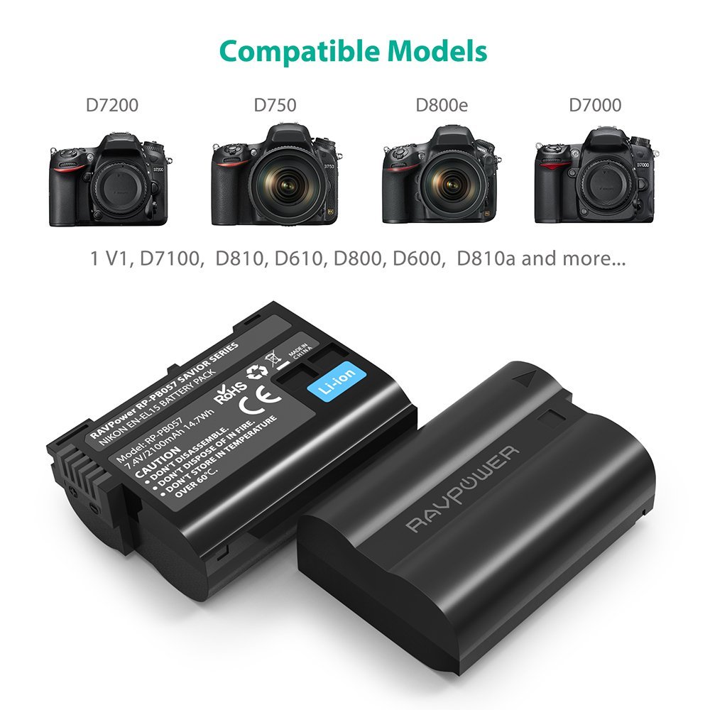 Combo 2 pin 1 sạc RavPower EN-EL15