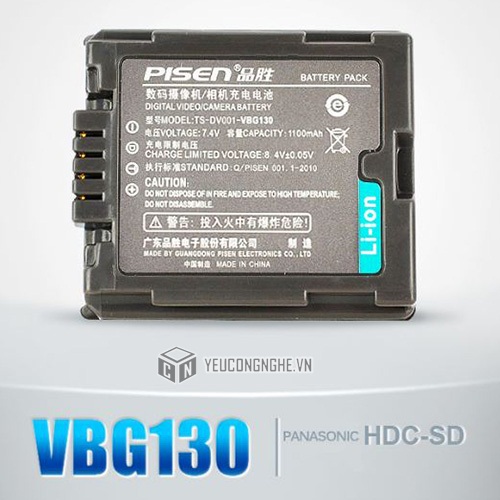Pin sạc cho máy quay Panasonic VBG130 Pisen