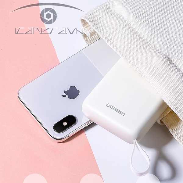 Pin sạc dự phòng màu trắng Ugreen 60197 dung lượng 10000Mah