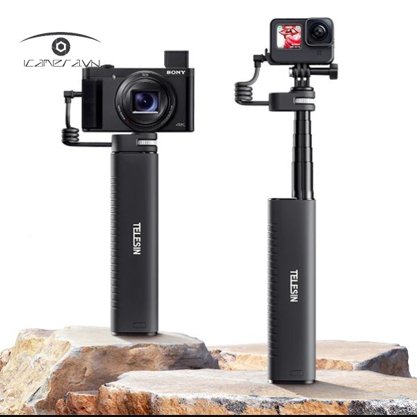 Gậy chụp ảnh Telesin liền pin dùng cho GoPro máy ảnh điện thoại