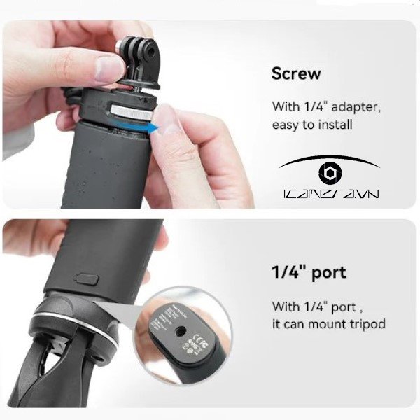 Gậy chụp ảnh Telesin liền pin dùng cho GoPro máy ảnh điện thoại