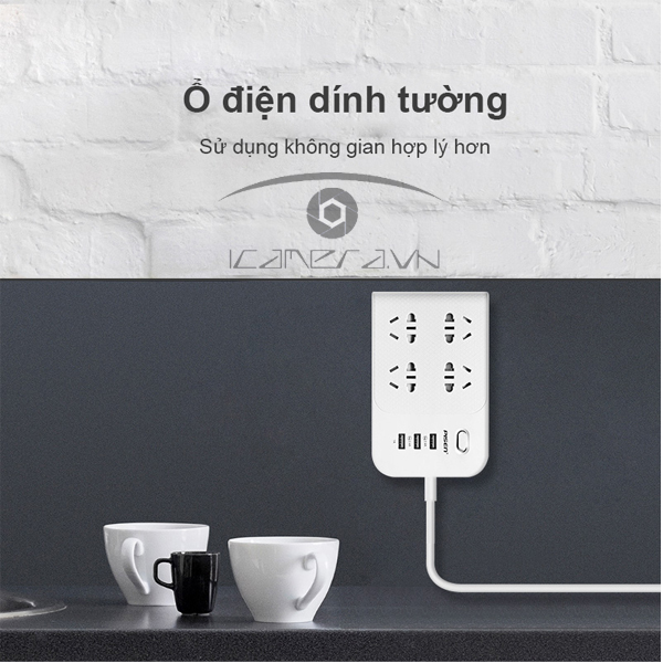 Ổ cắm điện Pisen BH-43 - Ổ cắm thông minh , gắn được trên bề mặt