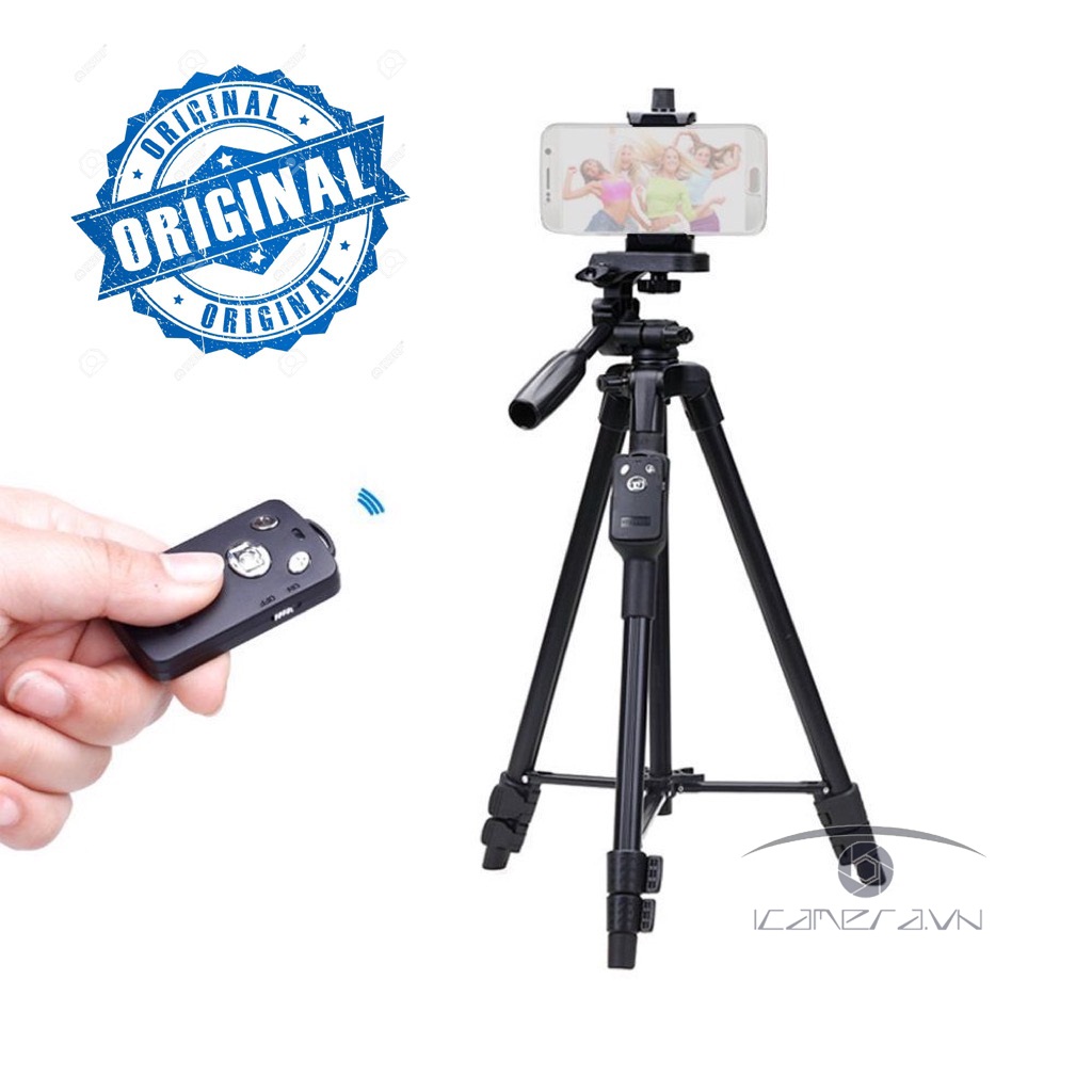 Chân tripod Yunteng VCT-5208 cho máy ảnh, điện thoại kèm điều khiển Bluetooth