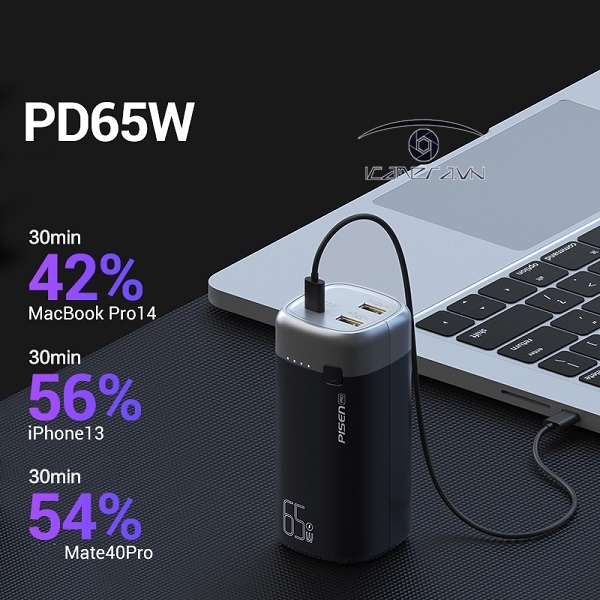 Sạc dự phòng PISEN PRO PD65-2 20000mAh 65W