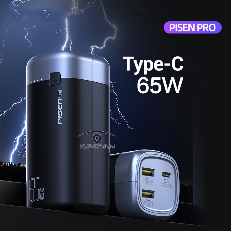 Sạc dự phòng PISEN PRO PD65-2 20000mAh 65W