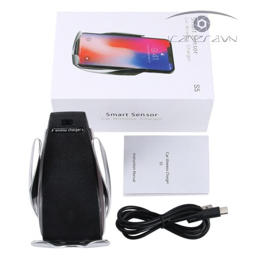 Giá đỡ kiêm sạc nhanh không dây trên ô tô Smart Sensor S5