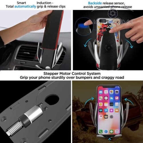 Giá đỡ kiêm sạc nhanh không dây trên ô tô Smart Sensor S5