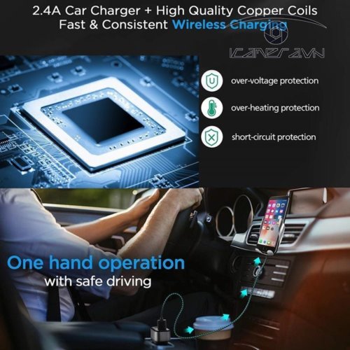 Giá đỡ kiêm sạc nhanh không dây trên ô tô Smart Sensor S5