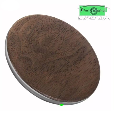 Dock sạc không dây smartphone mặt gỗ viền kim loại WCY-88 đẹp đỉnh cao
