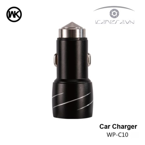 Củ sạc 2 cổng USB trên tẩu thuốc xe hơi Cat King WK Design WP-C10