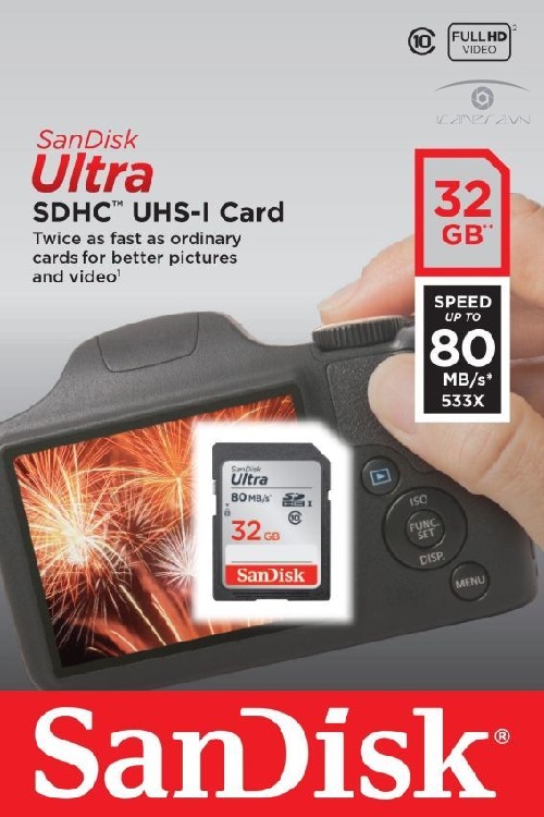 Thẻ nhớ SDXC SanDisk Ultra 32GB tốc độ 80MB/s SDSDUNC-032G-GN6IN