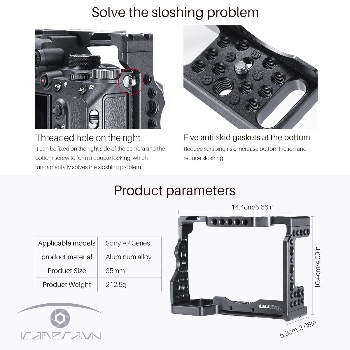 Khung máy SmallRig Cage cho Sony A7III A7RIII Uurig C-A73