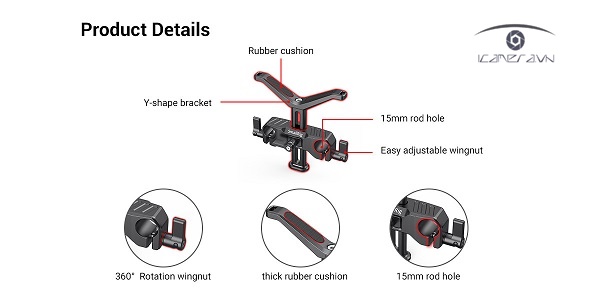 SmallRig BSL2681 - Thanh hỗ trợ đỡ ống kính cho máy ảnh 15mm LWS
