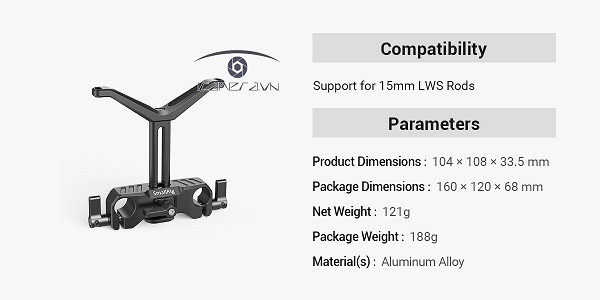 SmallRig BSL2681 - Thanh hỗ trợ đỡ ống kính cho máy ảnh 15mm LWS