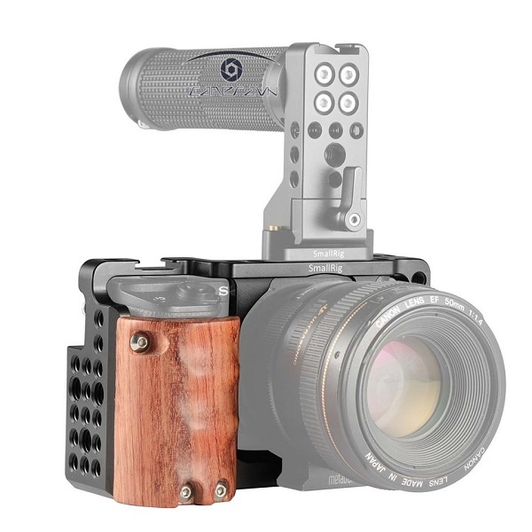 SmallRig Cage with Wooden Handgrip for Sony A6000/A6300 2082 (NRSAB3)