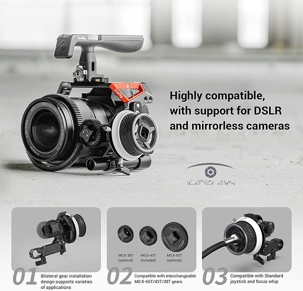 Aliaga Follow Focus Tracker Per DSLR – Mini, Con Anello Dentato E Sgancio Rapido, Per Obiettivi Da 52 A 86mm