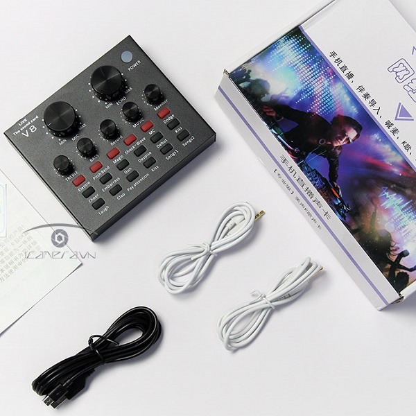 Sound card thu âm V8 
