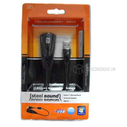 Bộ convert USB ra 2 cổng 3.5mm sound USB Steel Sound