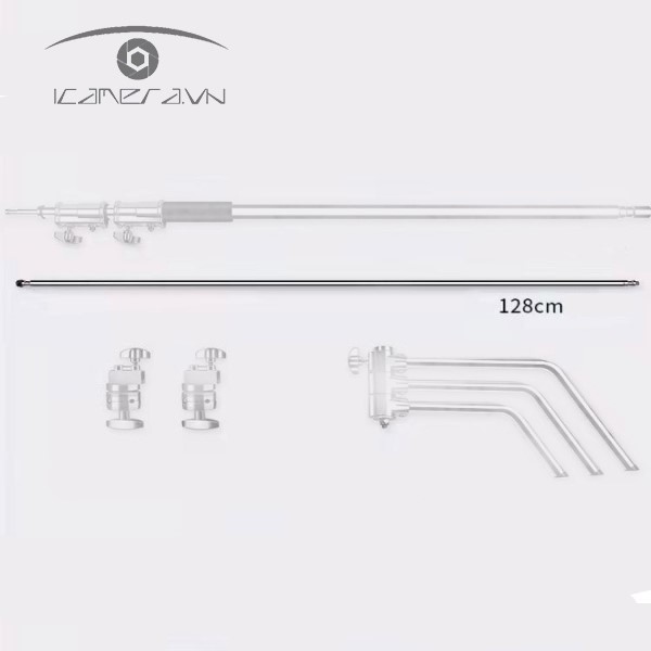 Tay boom inox gắn chân đèn