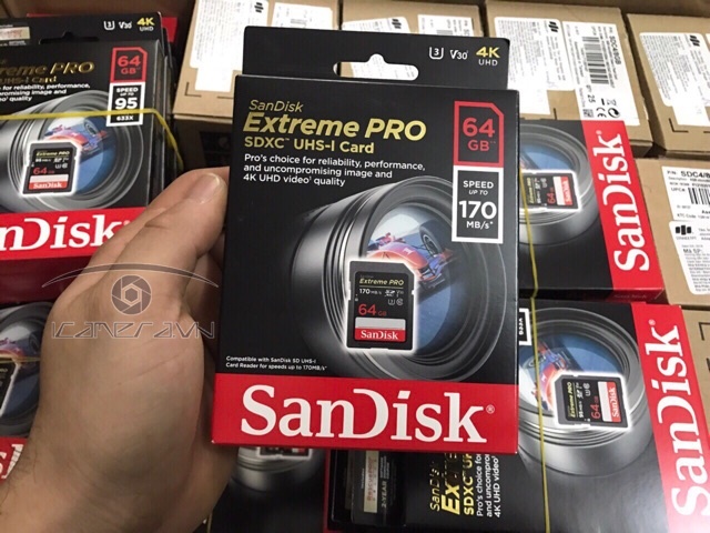 Thẻ nhớ SanDisk 64G Extreme Pro SD tốc độ 170Mb/s