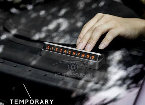 Thẻ số điện thoại đặt Taplo xe hơi, ô tô Metal Tita