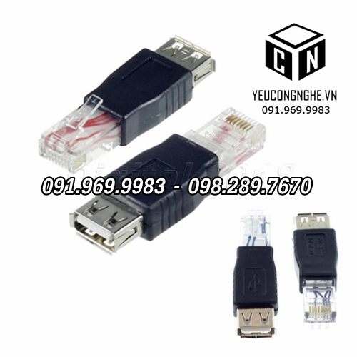 Đầu chuyển từ female USB ra male Ethernet RJ45