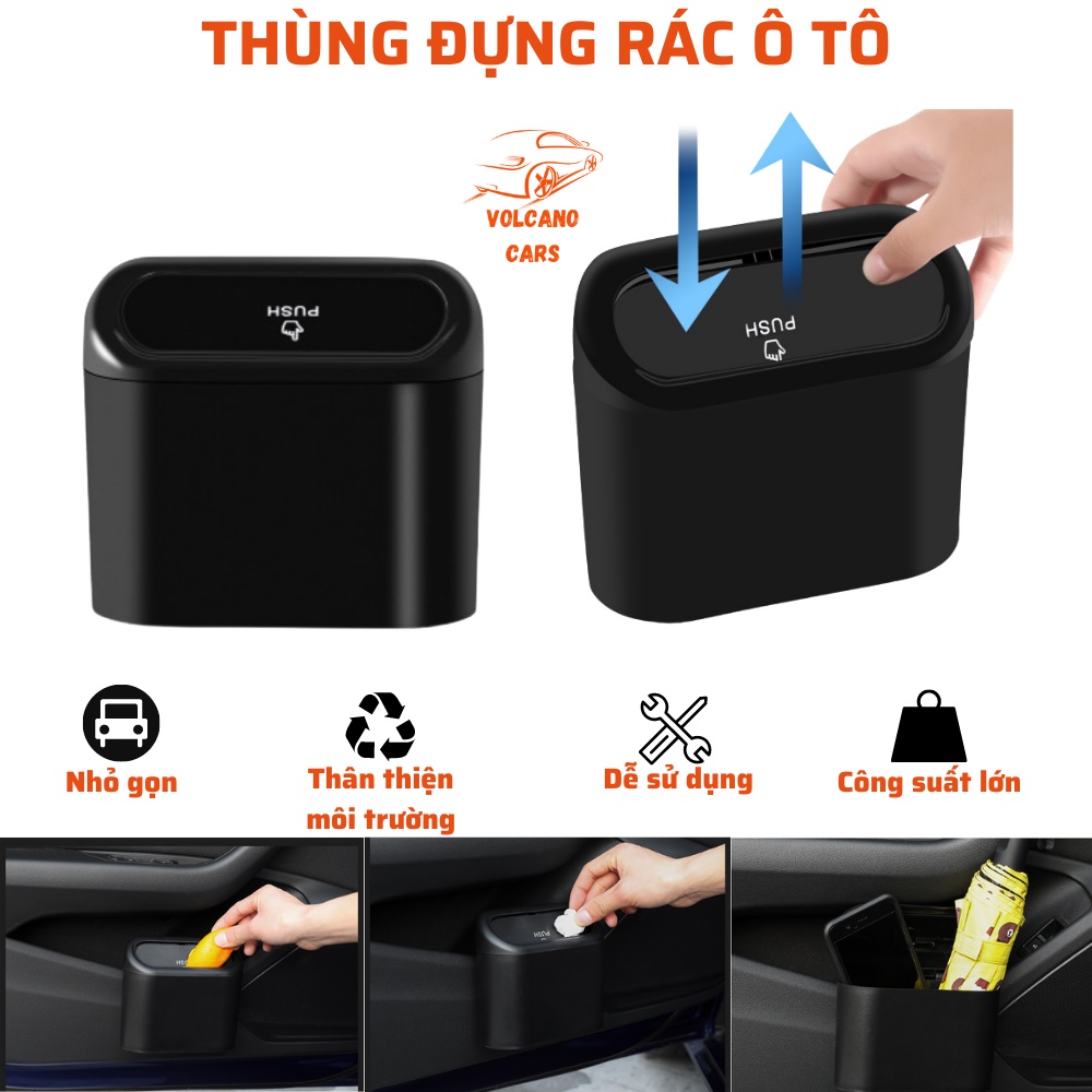 Thùng đựng rác ô tô xe hơi nhỏ gọn đa năng gắn cửa xe, sau ghế tiện dụng