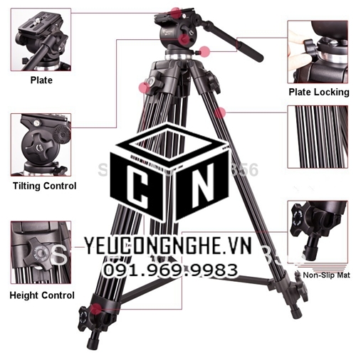 Giá đỡ tripod dành cho máy ảnh, máy quay chuyên nghiệp Model EI-710