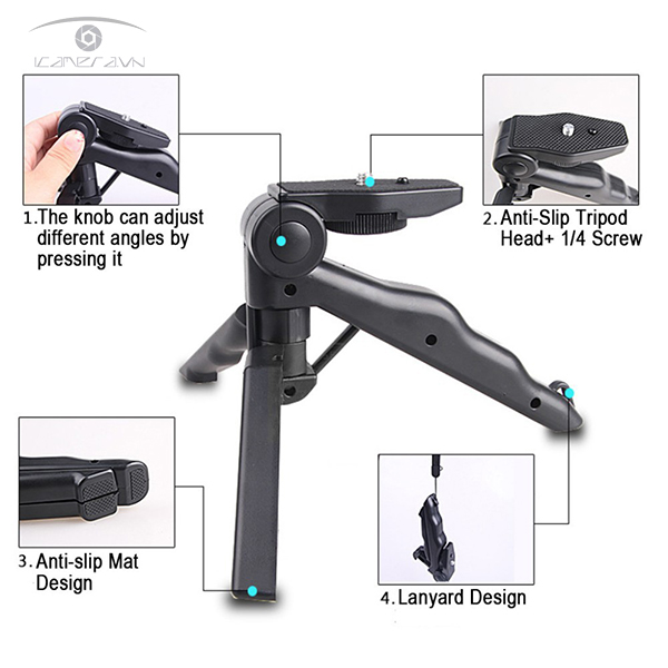 Tripod mini để bàn cho điện thoại, gopro hỗ trợ quay phim, chụp ảnh