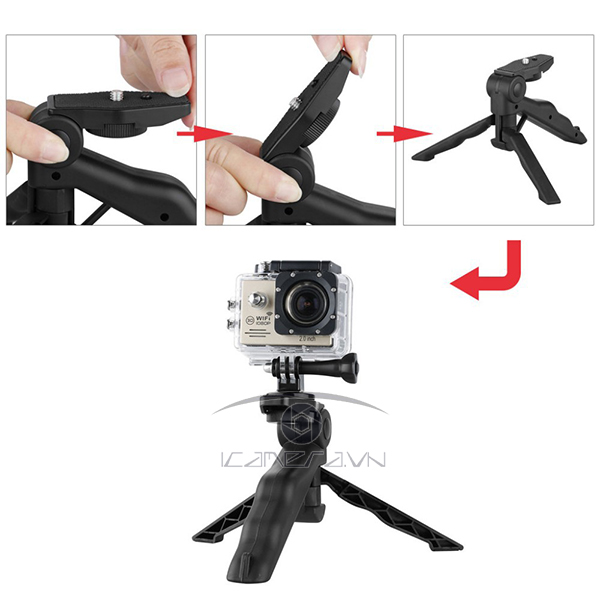 Tripod mini để bàn cho điện thoại, gopro hỗ trợ quay phim, chụp ảnh