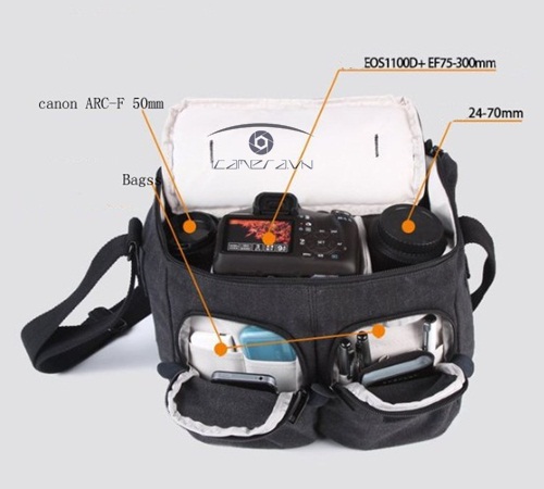 Túi đựng máy ảnh DSLR Caden M2 size vừa màu đen