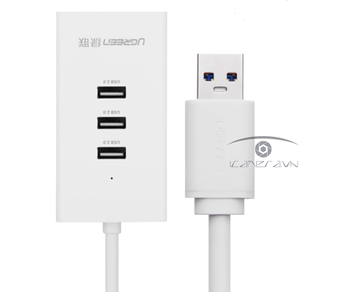 Ugreen 20259 Cáp USB to Lan tốc độ 100Mbps + 3 cổng USB 2.0 