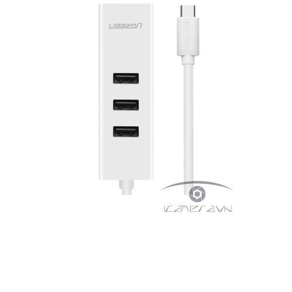 Bộ chia USB Type C sang Hub USB 2.0 3 Cổng và 1 cổng Lan Ugreen 20792