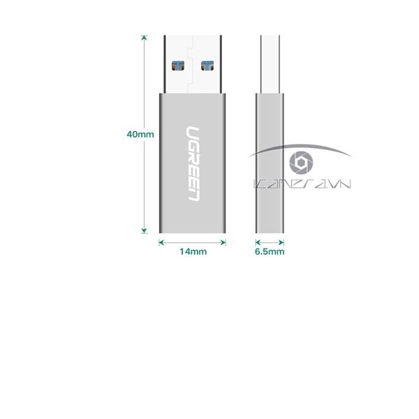 Đầu nối USB Type-C sang USB 3.0 cao cấp Ugreen 30705