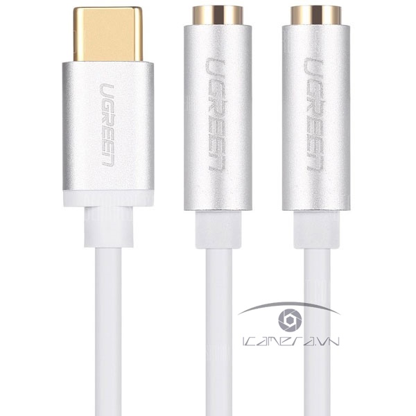 Cáp chuyển USB Type C sang 2 cổng Audio Chính hãng Ugreen 30732