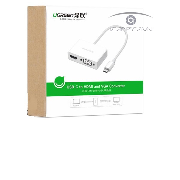 Cáp chuyển USB Type C To HDMI và VGA Chính hãng Ugreen 30843