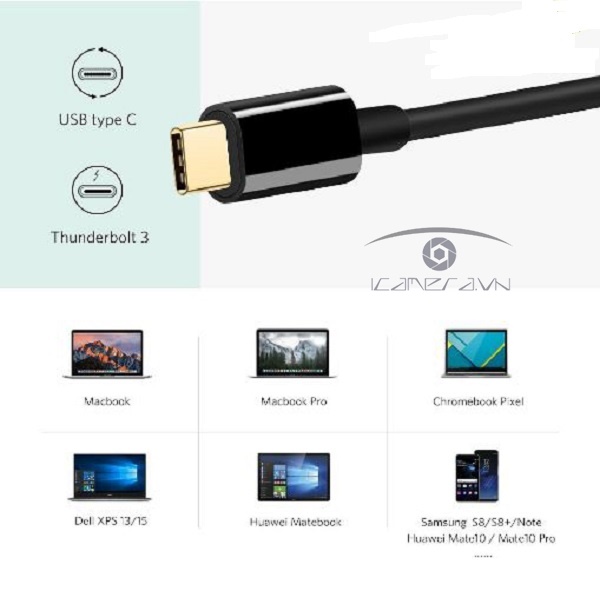 Cáp chuyển USB Type C To HDMI và VGA Chính hãng Ugreen 50318 vỏ nhôm