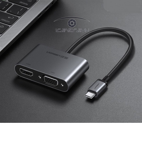 Cáp chuyển USB Type C to HDMI + VGA Ugreen 50738 vỏ nhôm cao cấp