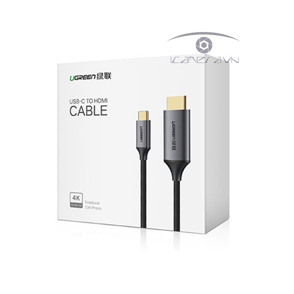 Cáp USB Type C to HDMI dài 3m Ugreen 50766 hỗ trợ 4K@60Hz