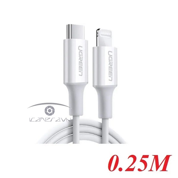 Cáp USB Type C to Lightning dài 0,25m màu trắng chính hãng Ugreen 60746