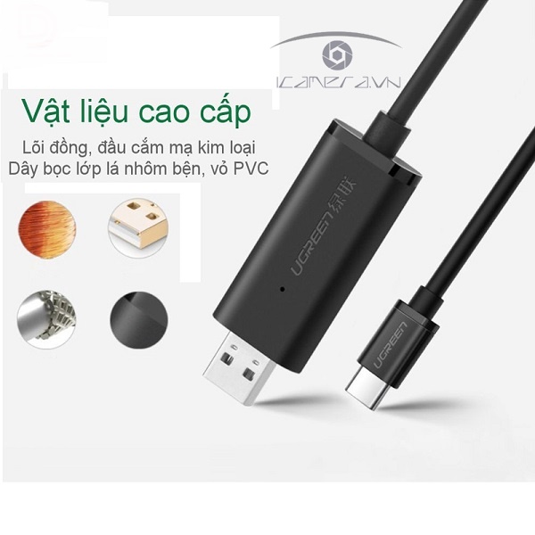 Cáp truyền dữ liệu USB 2.0 to USB Type C Ugreen 70420 dài 2m chính hãng