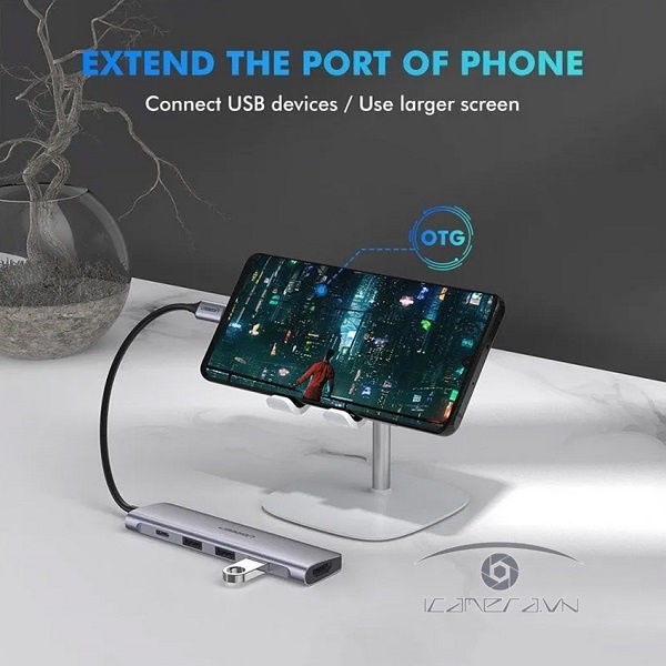 Hub USB Type C 5 in 1 to HDMI, USB 3.0, PD USB C chính hãng Ugreen 70495