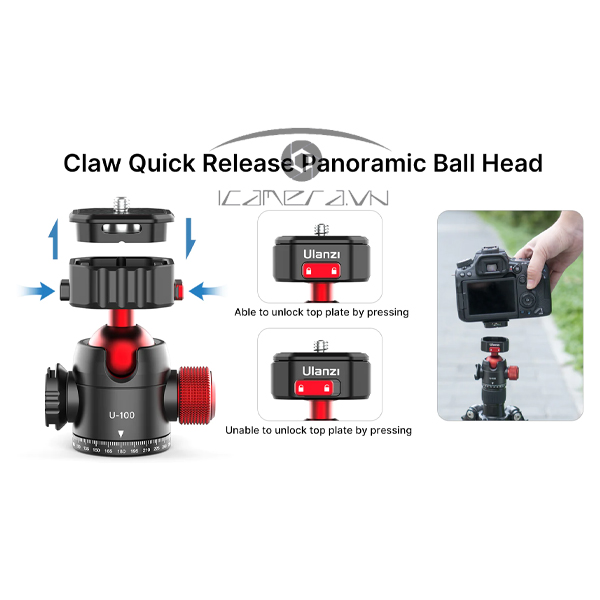 Ulanzi U-100 Claw Quick Release Pan Ball Head