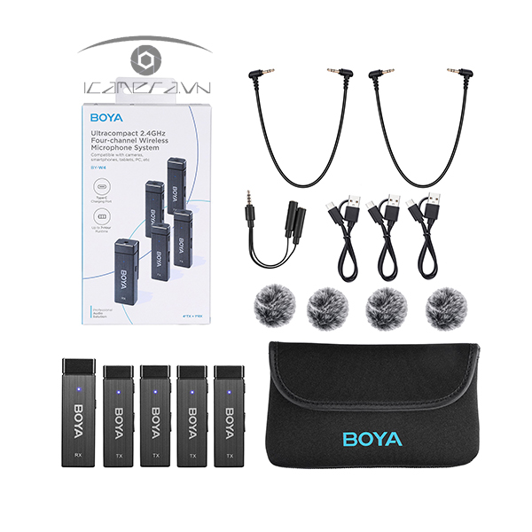 Micro thu âm BY-W4 Micro Wireless ( 4TX + 1RX) 