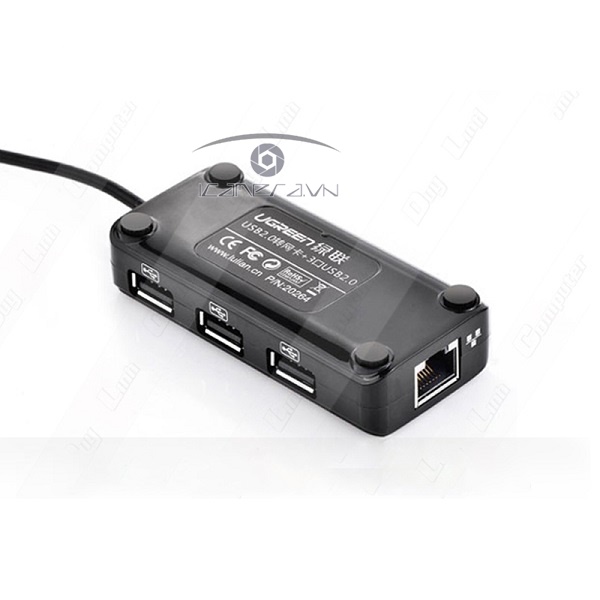  Ugreen UG-20264- USB 2.0 to Lan 10/100Mbps + Chia USB 3 cổng 2.0 